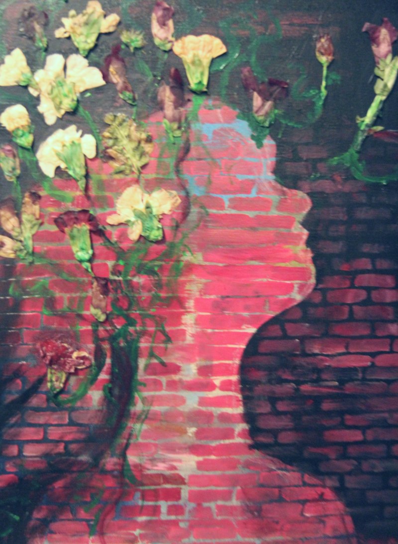 02_Stacey Pydynkowski_Despite the Wall They Grew_Acrylic_Flowers